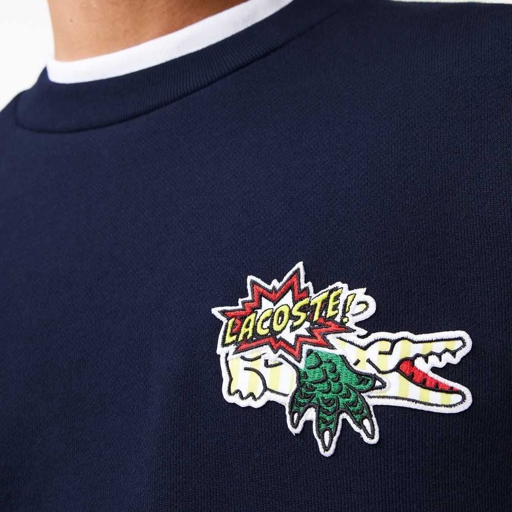 Lacoste Badge Organic Bomull Marinblå Blå | EOSGV-8256