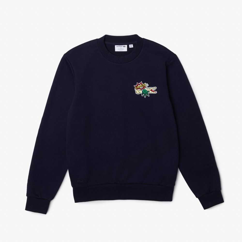 Lacoste Badge Organic Bomull Marinblå Blå | EOSGV-8256