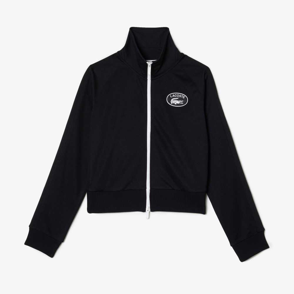 Lacoste Badge Pique Zippered Marinblå Blå | FTUKW-0436