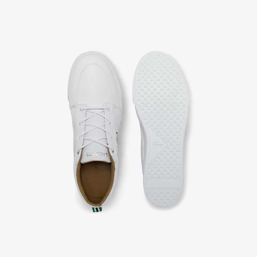 Lacoste Bayliss Läder Perforated Collar Vita Vita | HGBTY-2501