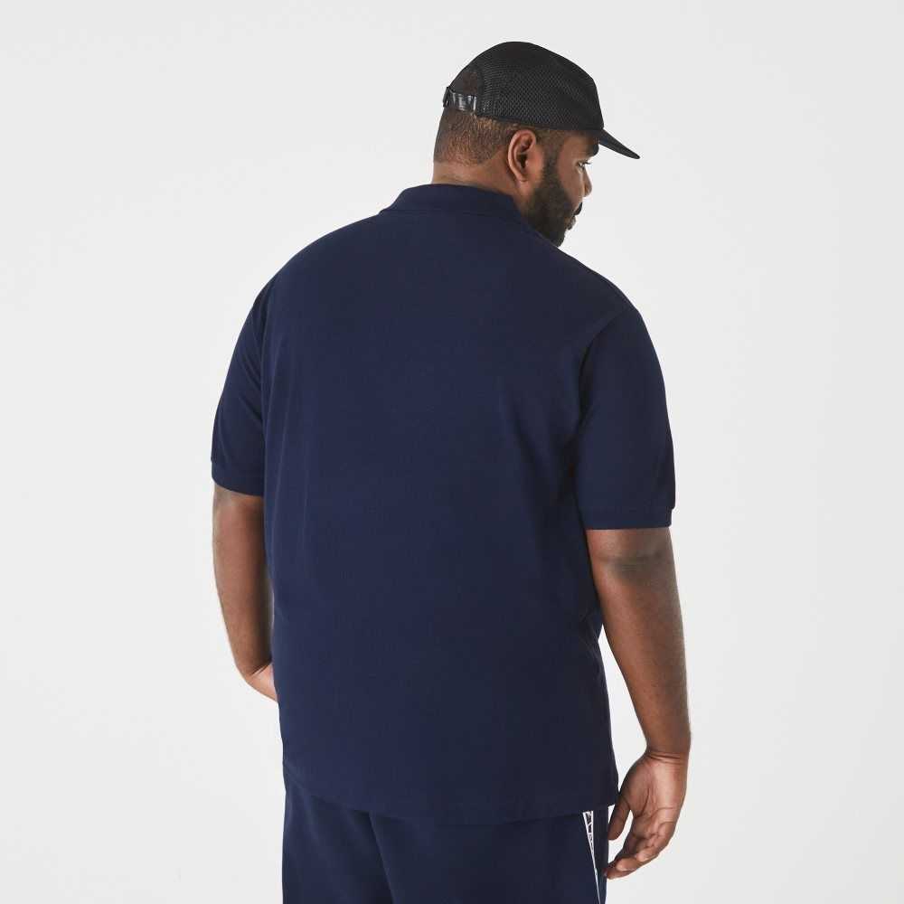 Lacoste Big Fit Bomull Petit Pique Marinblå Blå | FGLJH-9756