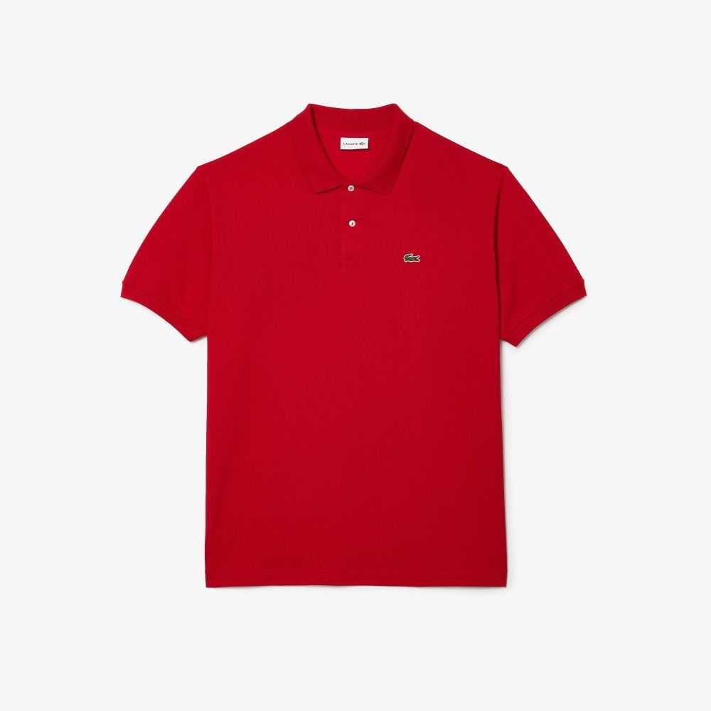 Lacoste Big Fit Bomull Petit Pique Röda | ATDSE-4873