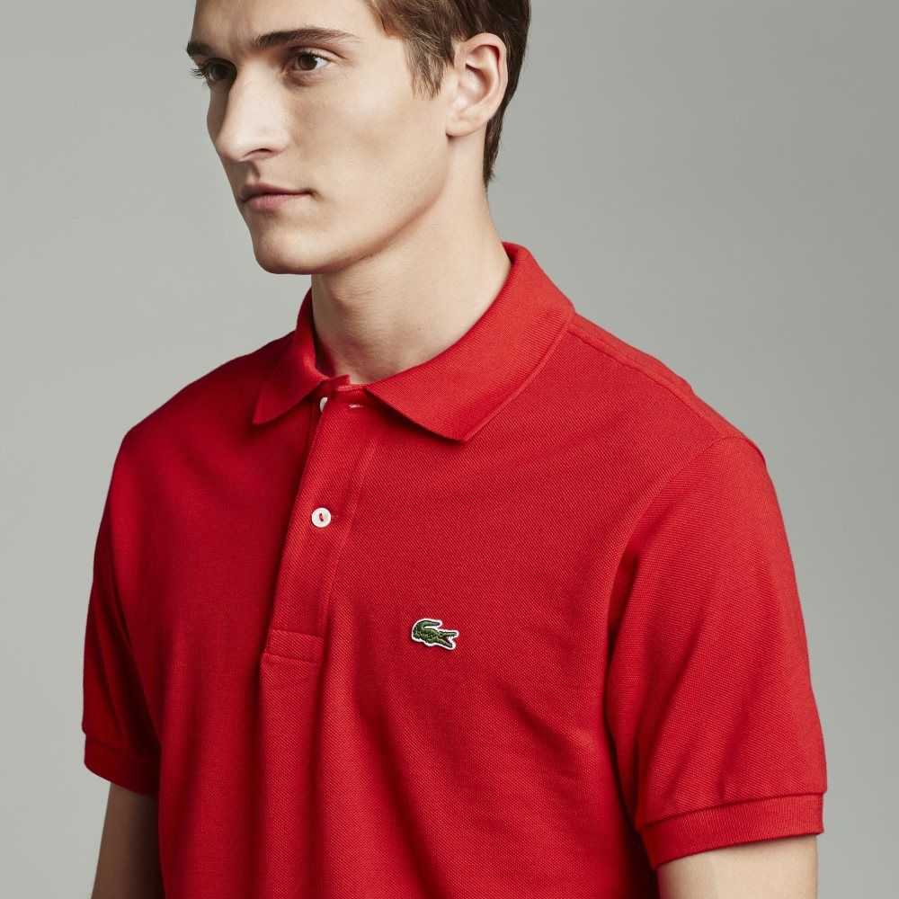 Lacoste Big Fit Bomull Petit Pique Röda | ATDSE-4873