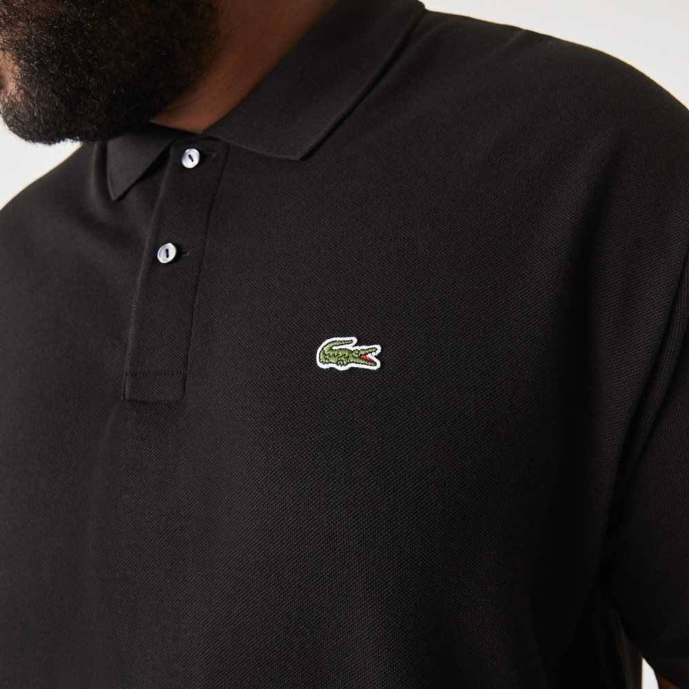 Lacoste Big Fit Bomull Petit Pique Svarta | AEFGX-8035