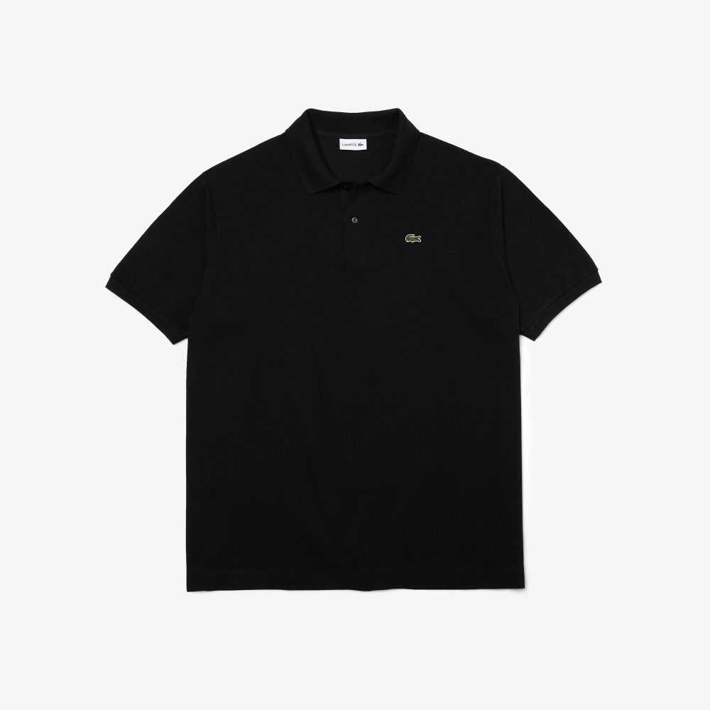 Lacoste Big Fit Bomull Petit Pique Svarta | AEFGX-8035