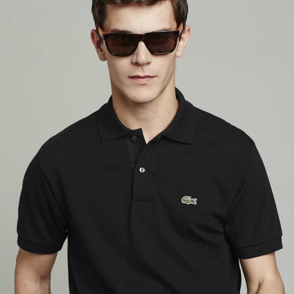 Lacoste Big Fit Bomull Petit Pique Svarta | AEFGX-8035