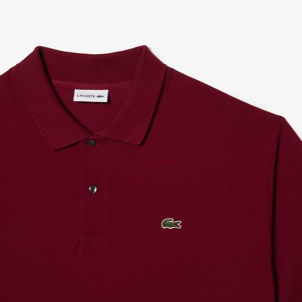 Lacoste Big Fit Bomull Petit Pique Vinröda | AITXV-9658