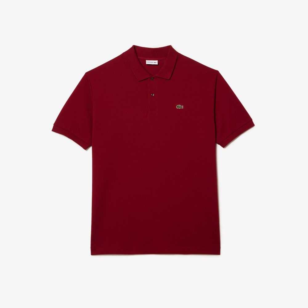 Lacoste Big Fit Bomull Petit Pique Vinröda | AITXV-9658