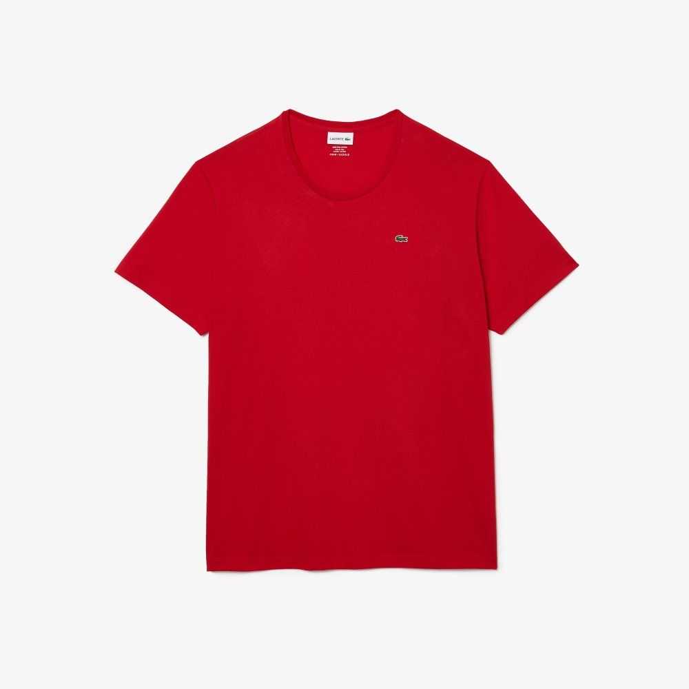 Lacoste Big Fit Crew Neck Bomull Jersey Röda | GQRZL-8106