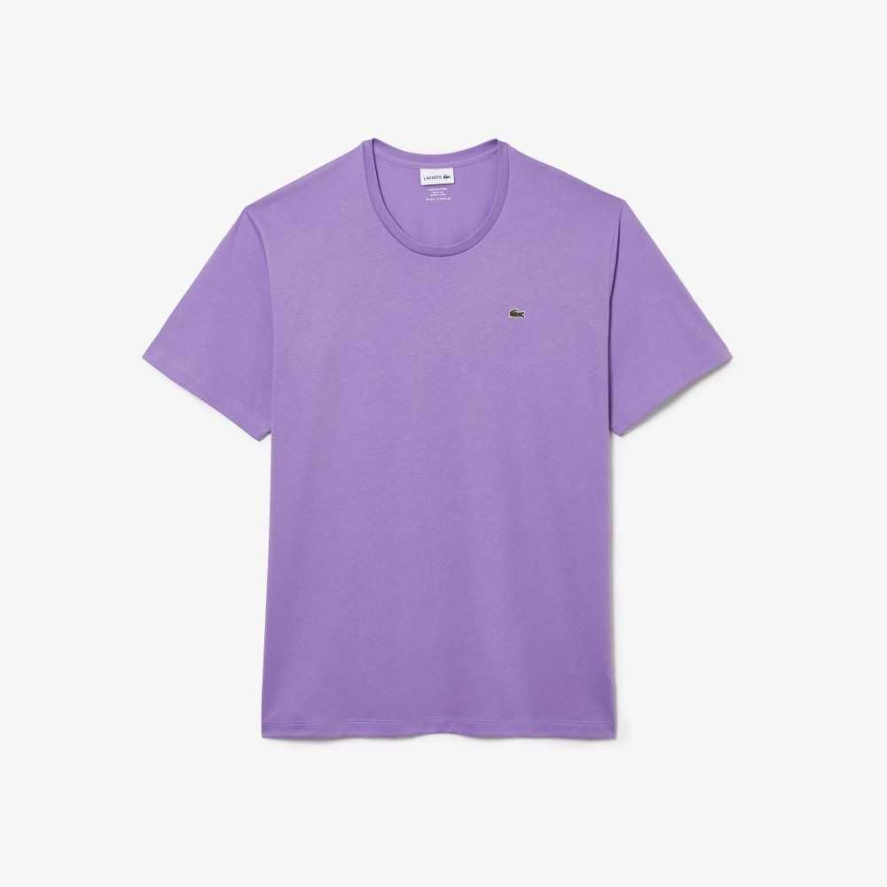 Lacoste Big Fit Crew Neck Bomull Jersey Lila | HTMRX-9176