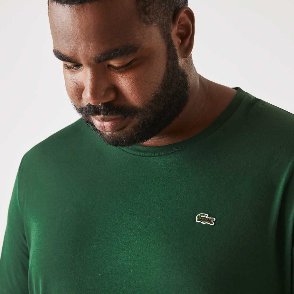 Lacoste Big Fit Crew Neck Bomull Jersey Gröna | RBCHZ-7086