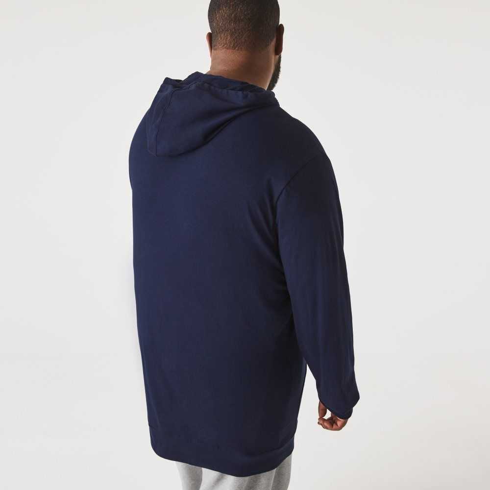 Lacoste Big Fit Hooded Marinblå Blå | IGOUF-9840