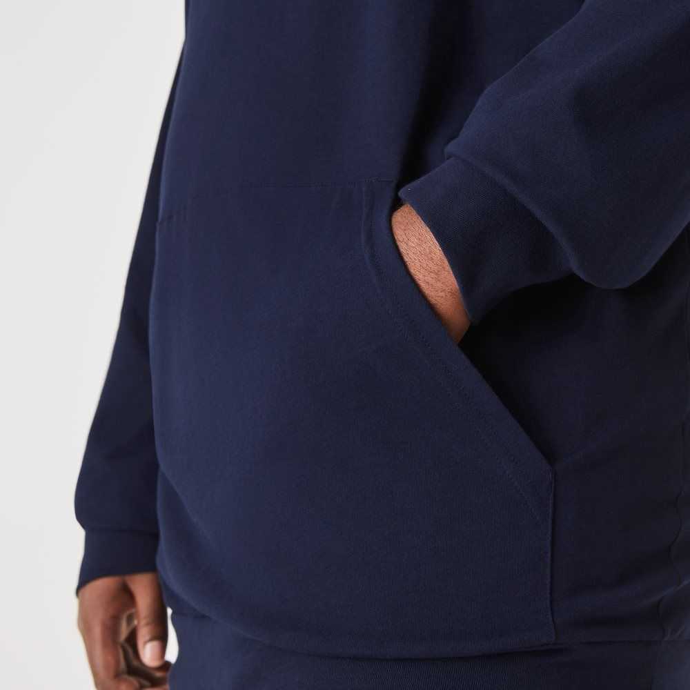 Lacoste Big Fit Hooded Marinblå Blå | IGOUF-9840