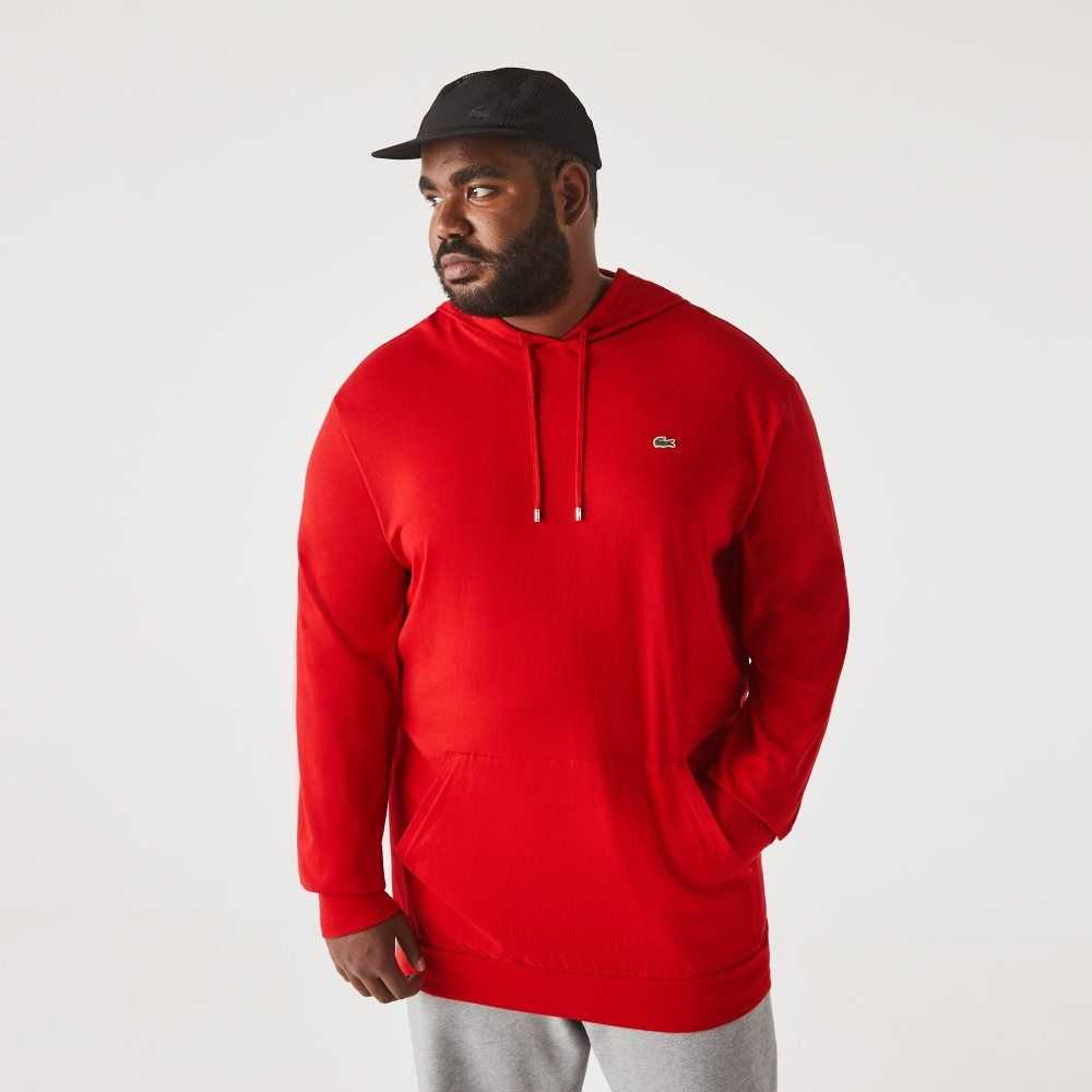 Lacoste Big Fit Hooded Röda | LSWIH-6523