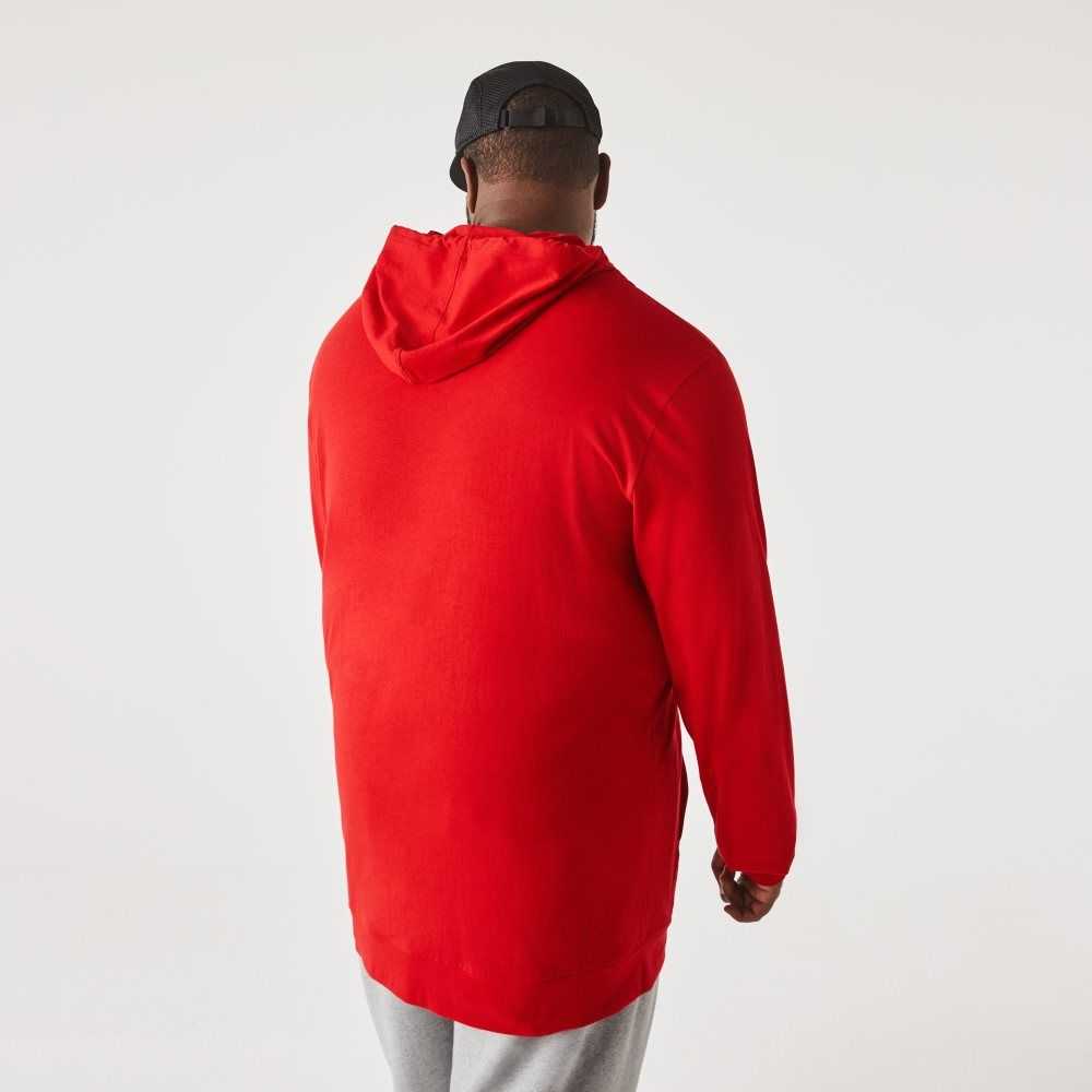 Lacoste Big Fit Hooded Röda | LSWIH-6523