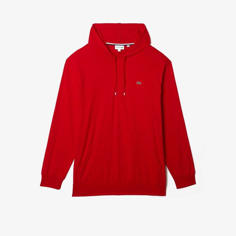 Lacoste Big Fit Hooded Röda | OYSDC-3019