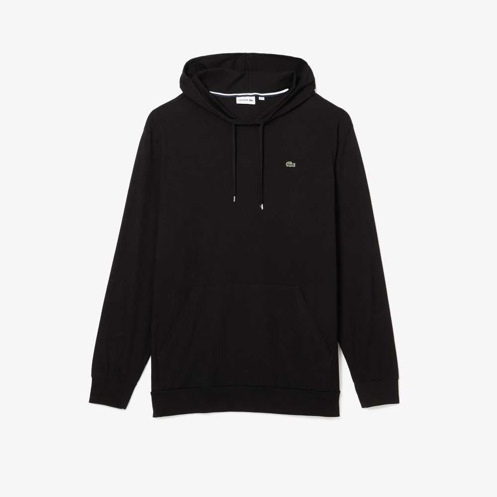 Lacoste Big Fit Hooded Svarta | ZBMFS-5930