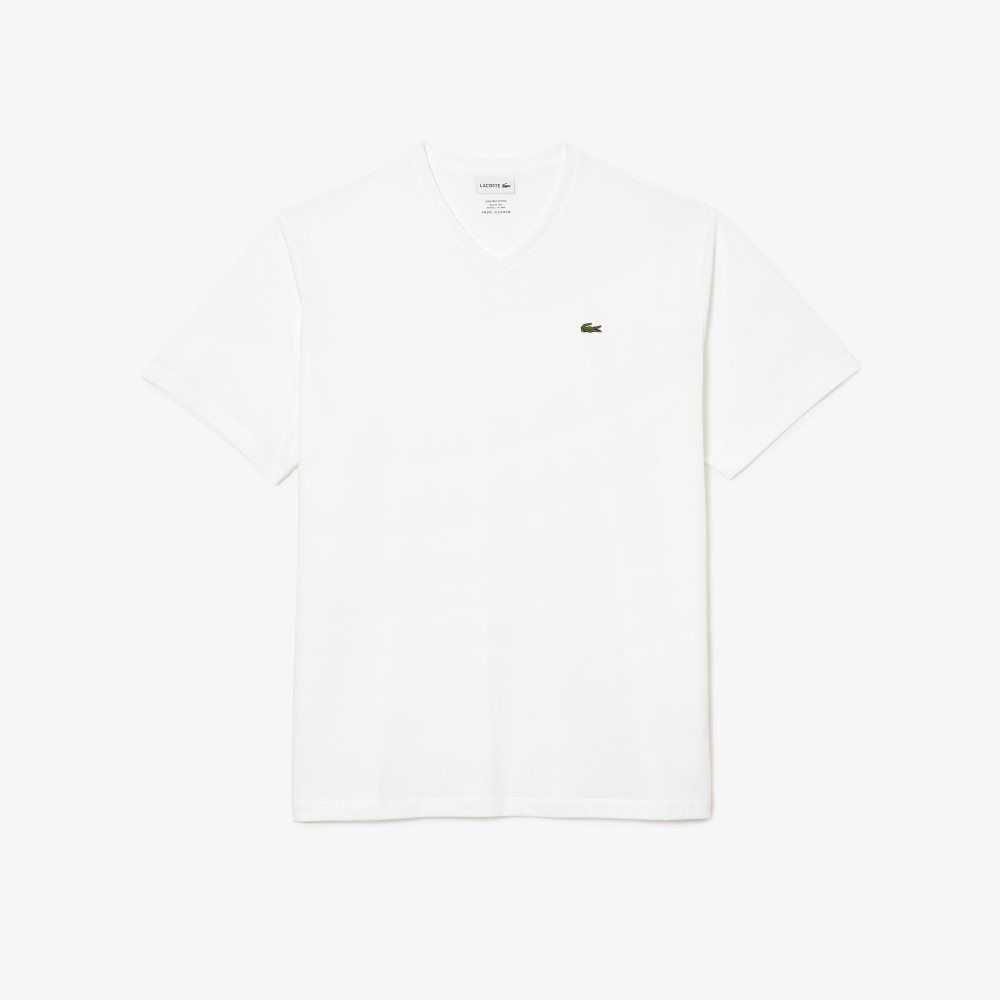 Lacoste Big Fit V-Neck Jersey Vita | RGPLA-4721