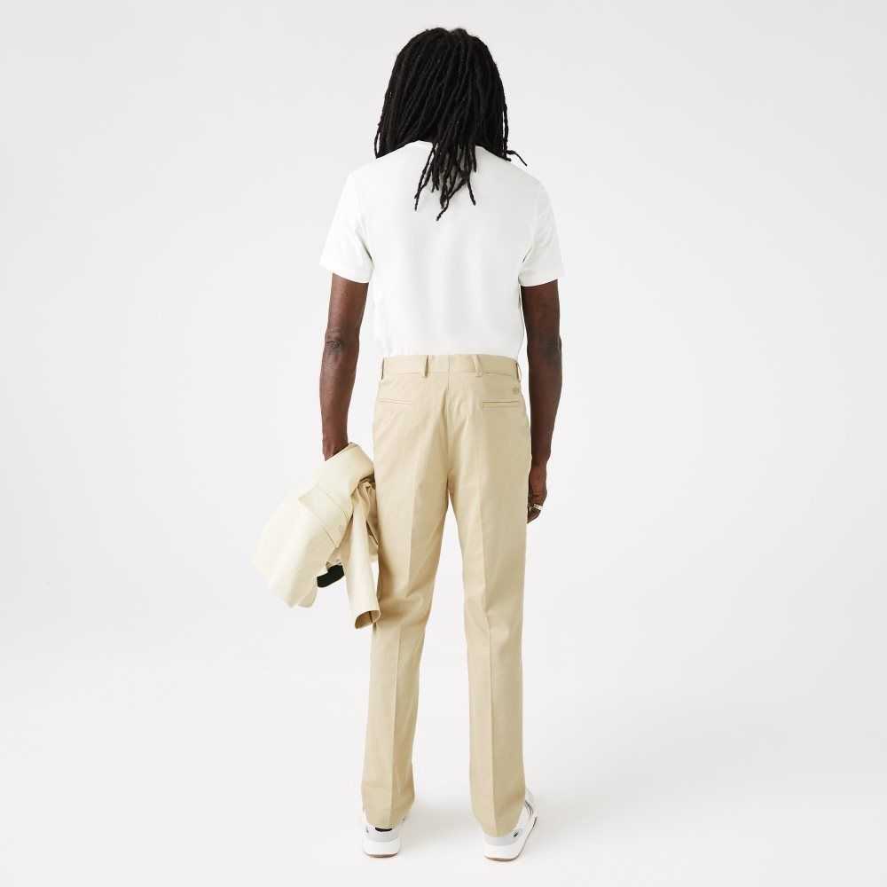 Lacoste Bomull And Linen Blend Plisserad Beige | GKHIV-8749