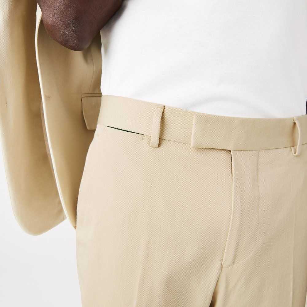 Lacoste Bomull And Linen Blend Plisserad Beige | GKHIV-8749