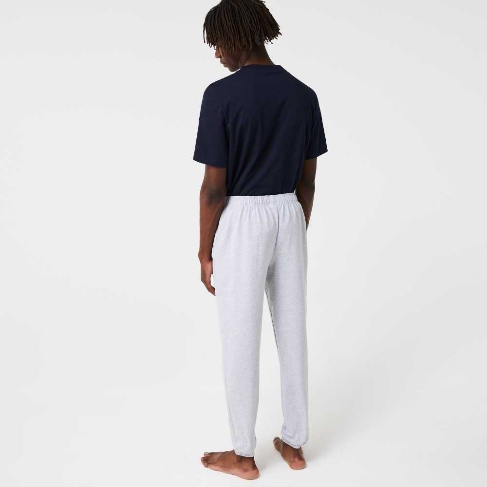 Lacoste Bomull Fleece Lounge Joggers Grå Gröna | CQSFJ-4396