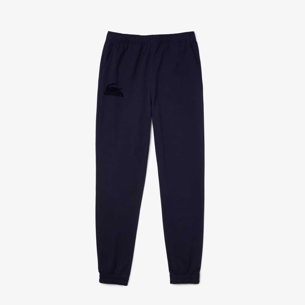 Lacoste Bomull Fleece Lounge Joggers Marinblå Blå | YGNXZ-6923