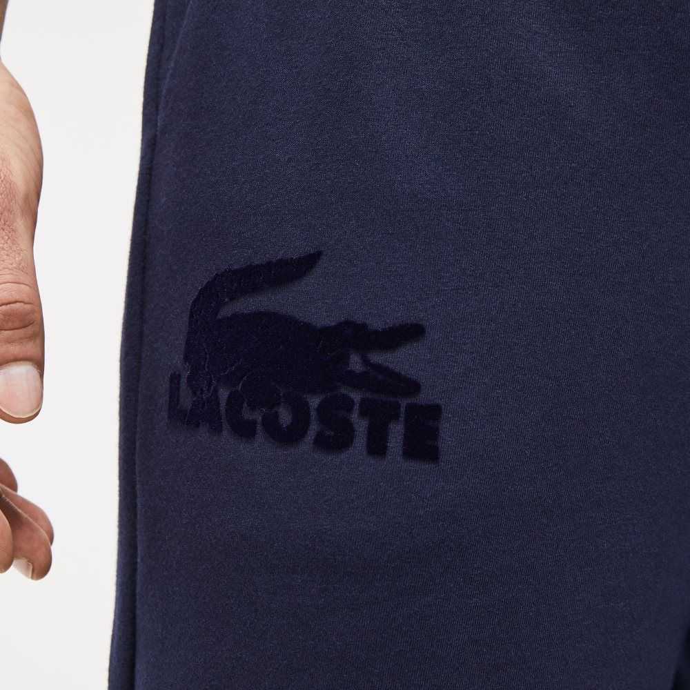 Lacoste Bomull Fleece Lounge Joggers Marinblå Blå | YGNXZ-6923