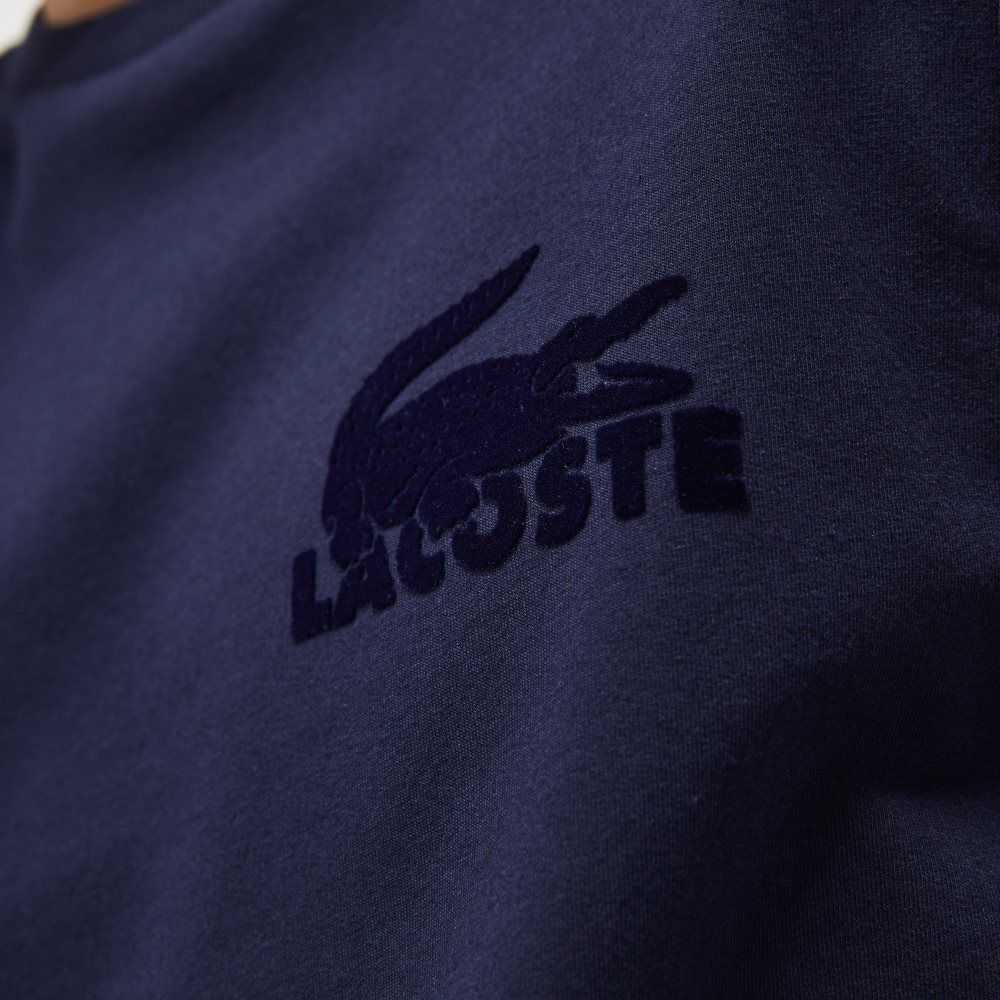 Lacoste Bomull Fleece Lounge Sweatshirt Marinblå Blå | OVLKH-4712