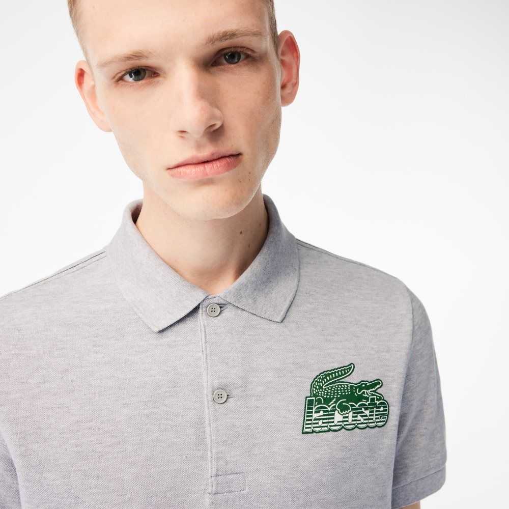 Lacoste Bomull Mini-Pique Grå | ECQZR-8419