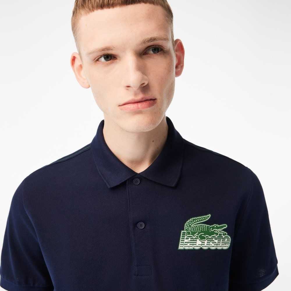 Lacoste Bomull Mini-Pique Marinblå Blå | MVHNZ-8296