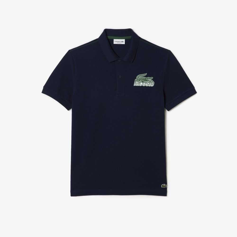 Lacoste Bomull Mini-Pique Marinblå Blå | MVHNZ-8296