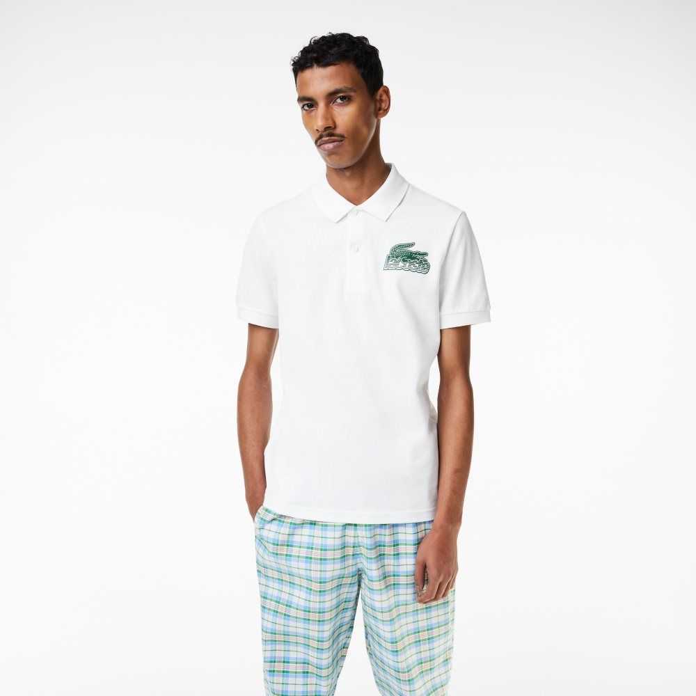 Lacoste Bomull Mini-Pique Vita | UPASG-8912