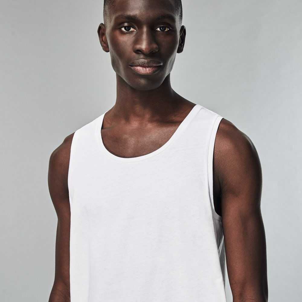 Lacoste Bomull Tank Top 3-Pack Vita | IYVOH-4735