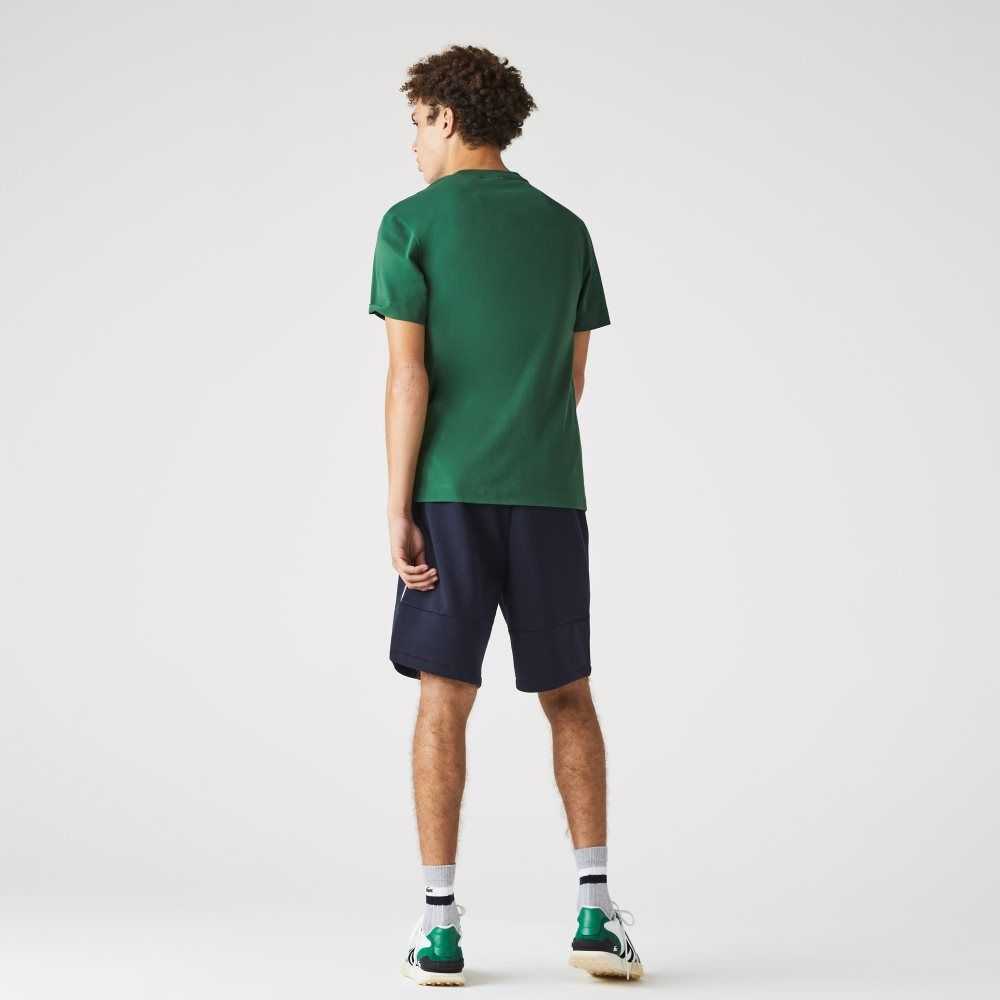 Lacoste Branded Bands Bomull Fleece Blend Shorts Marinblå Blå | GOIPQ-1783