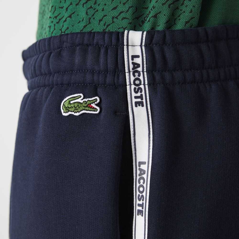 Lacoste Branded Bands Bomull Fleece Blend Shorts Marinblå Blå | GOIPQ-1783