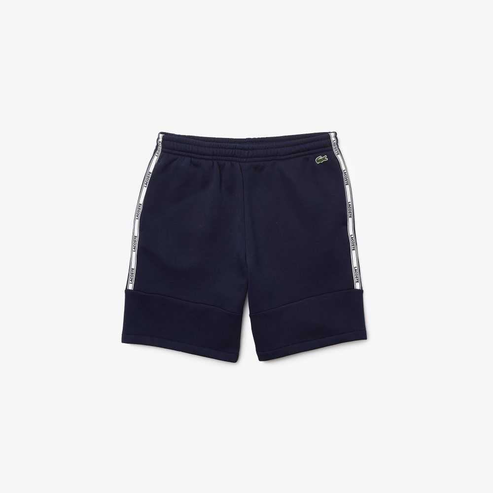 Lacoste Branded Bands Bomull Fleece Blend Shorts Marinblå Blå | GOIPQ-1783