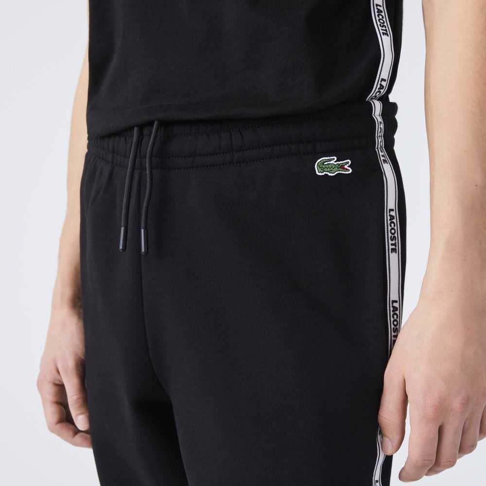 Lacoste Branded Bands Mager Fleece Jogging Svarta | SLHER-8506