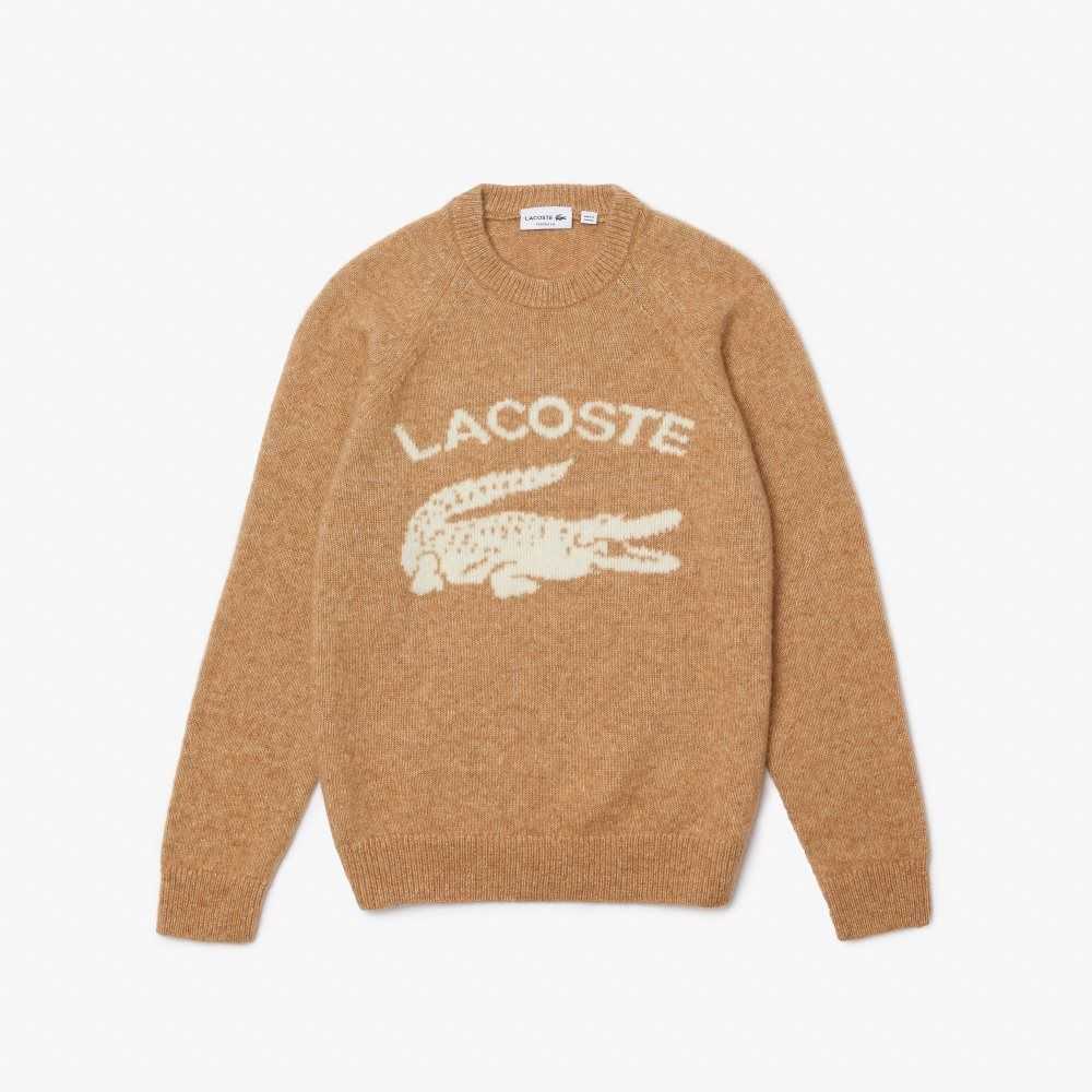 Lacoste Branded Contrast Crocodile Blend Alpaca Beige Vita | YCDMH-2748