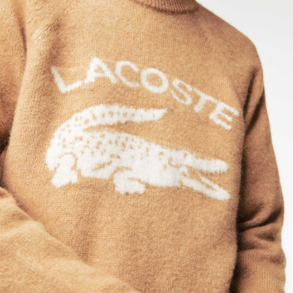 Lacoste Branded Contrast Crocodile Blend Alpaca Beige Vita | YCDMH-2748