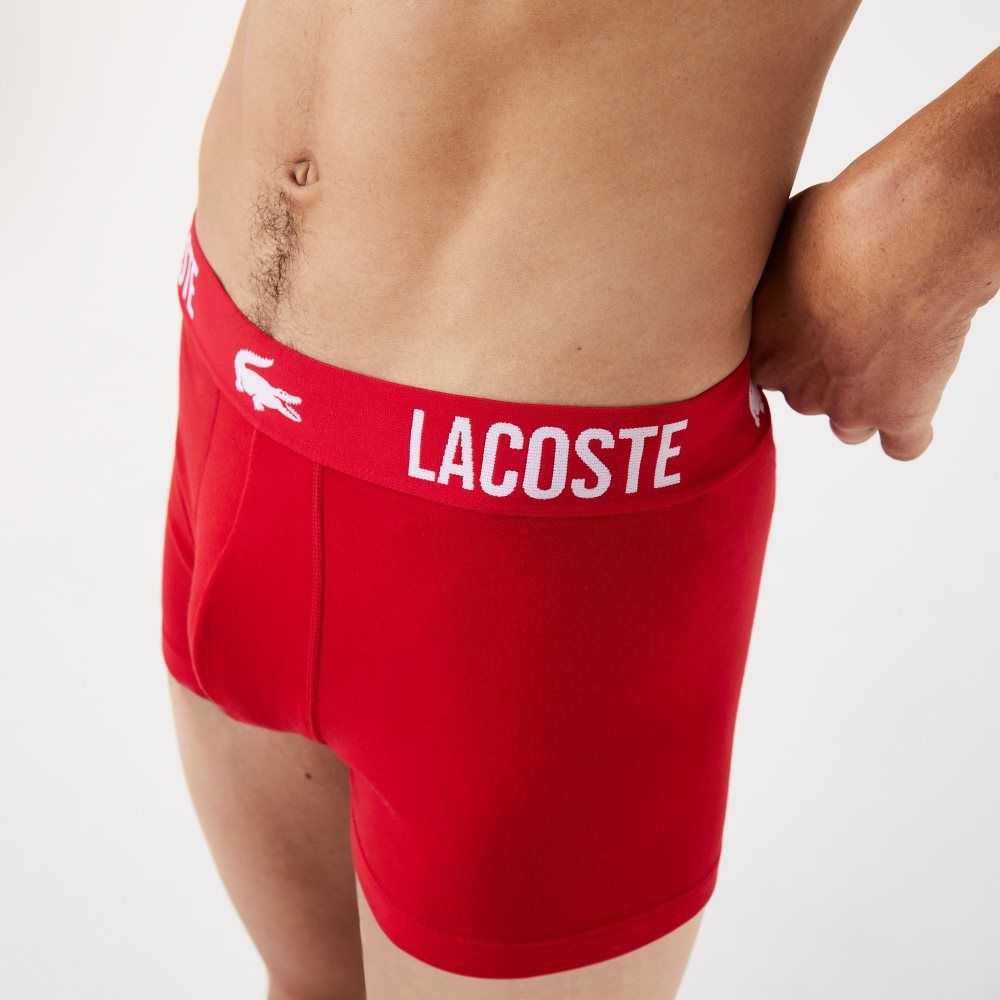 Lacoste Branded Jersey Trunk 3-Pack Olika Färger | KXCLE-7684