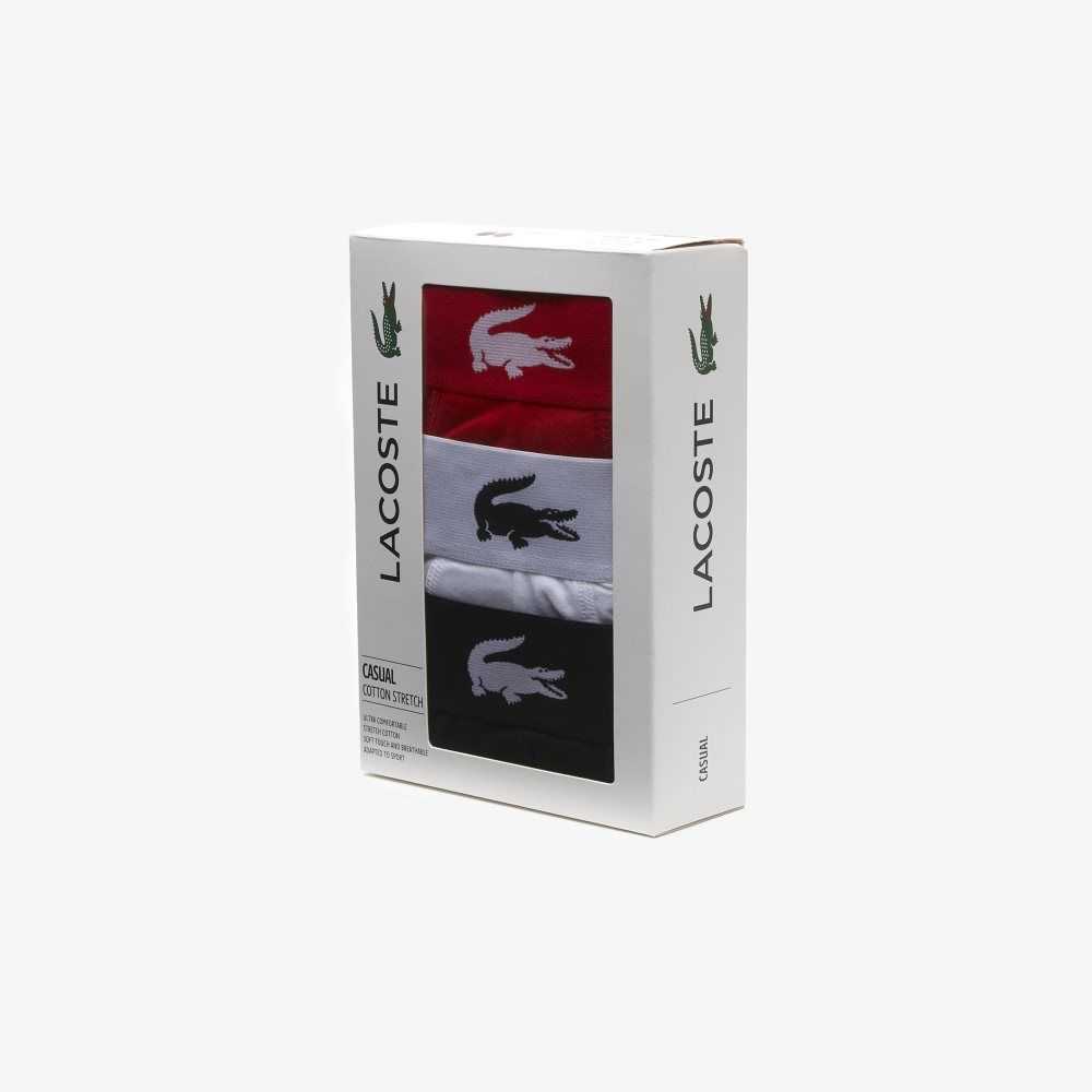 Lacoste Branded Jersey Trunk 3-Pack Olika Färger | KXCLE-7684