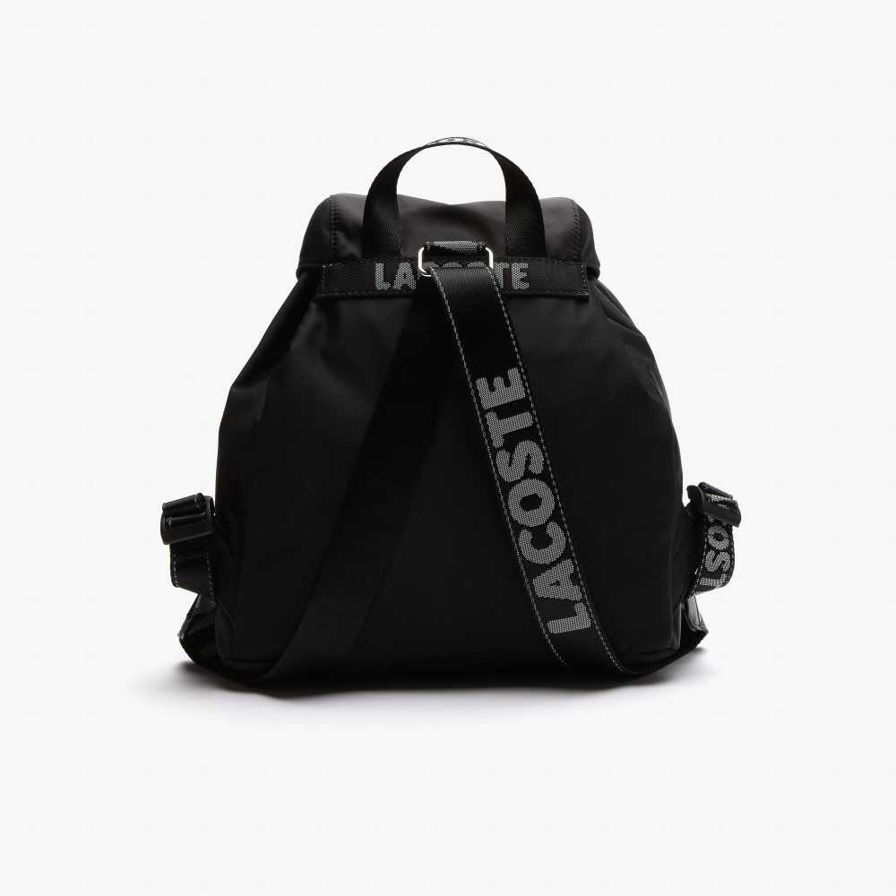 Lacoste Branded Nylon Flap Backpack Olika Färger | EDAUN-4765