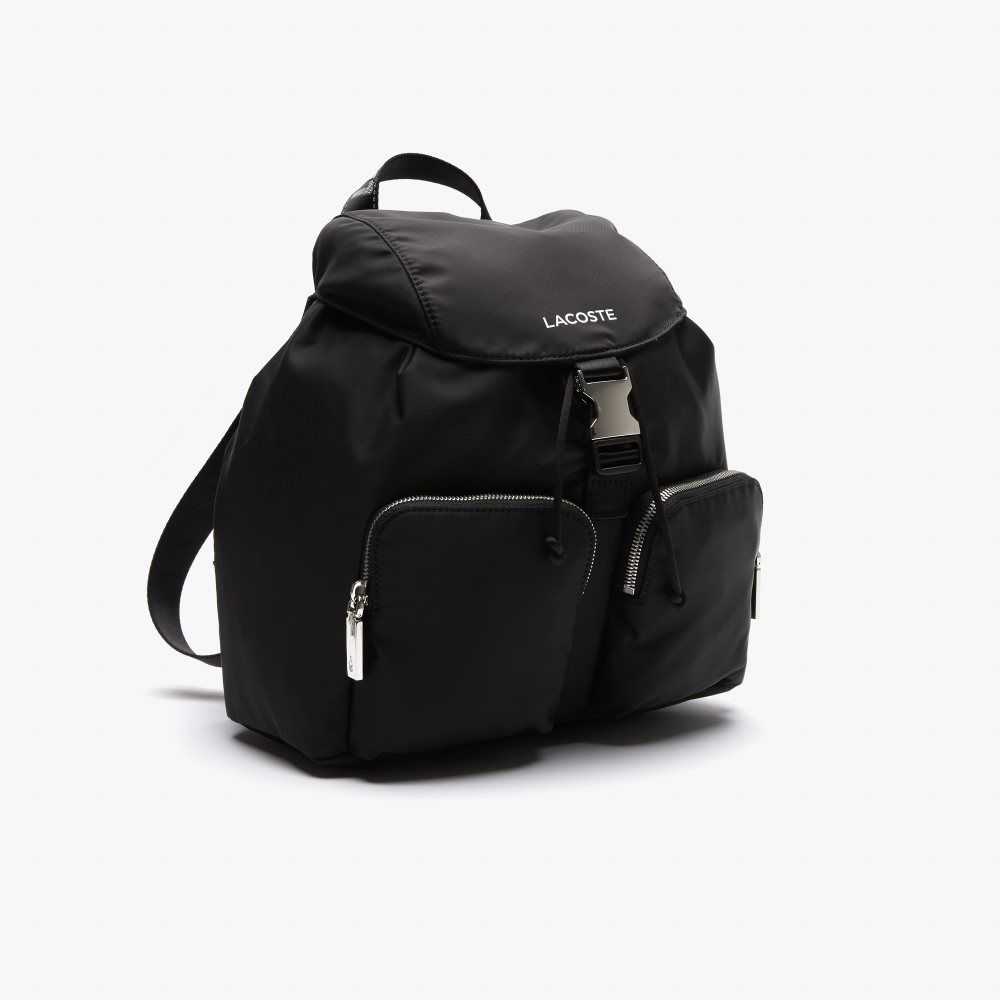 Lacoste Branded Nylon Flap Backpack Olika Färger | EDAUN-4765