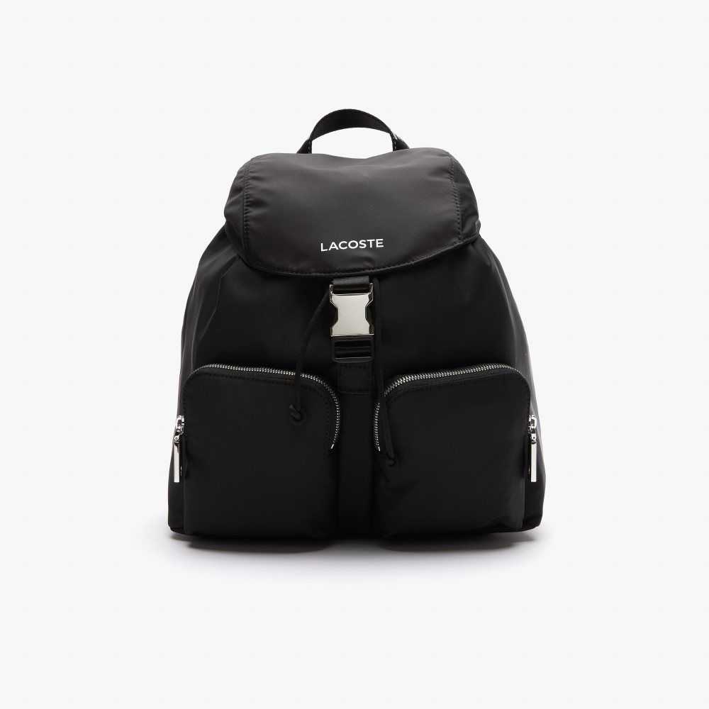 Lacoste Branded Nylon Flap Backpack Olika Färger | XWSGI-4369