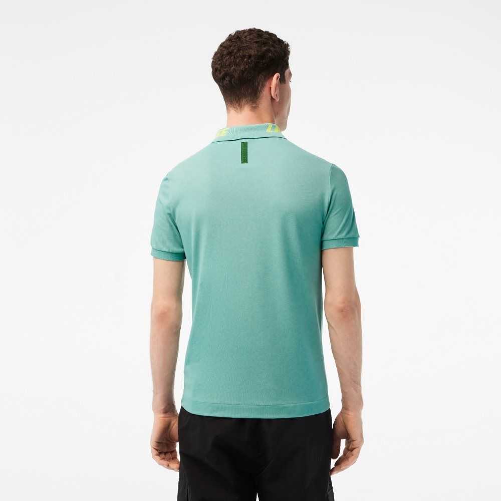 Lacoste Branded Slim Fit Stretch Pique Mintgröna | XYLEI-7321