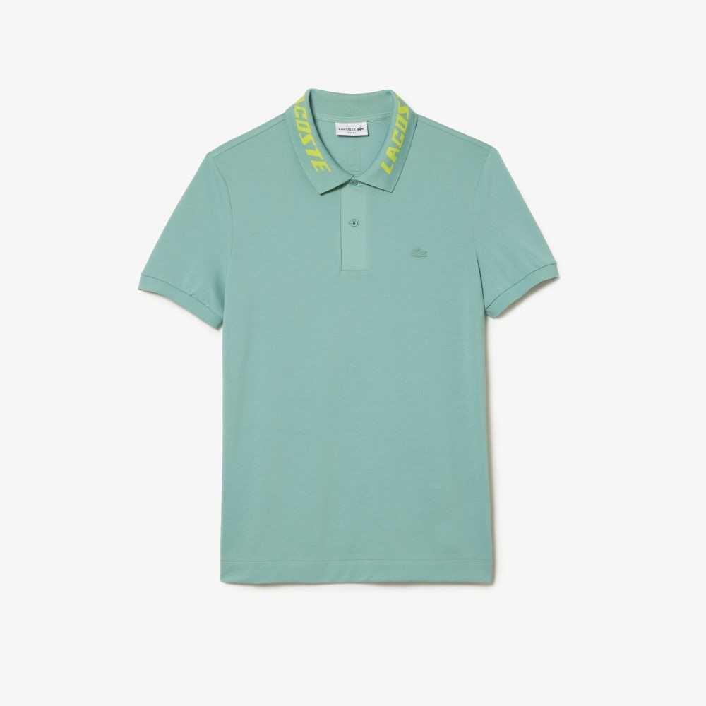 Lacoste Branded Slim Fit Stretch Pique Mintgröna | XYLEI-7321