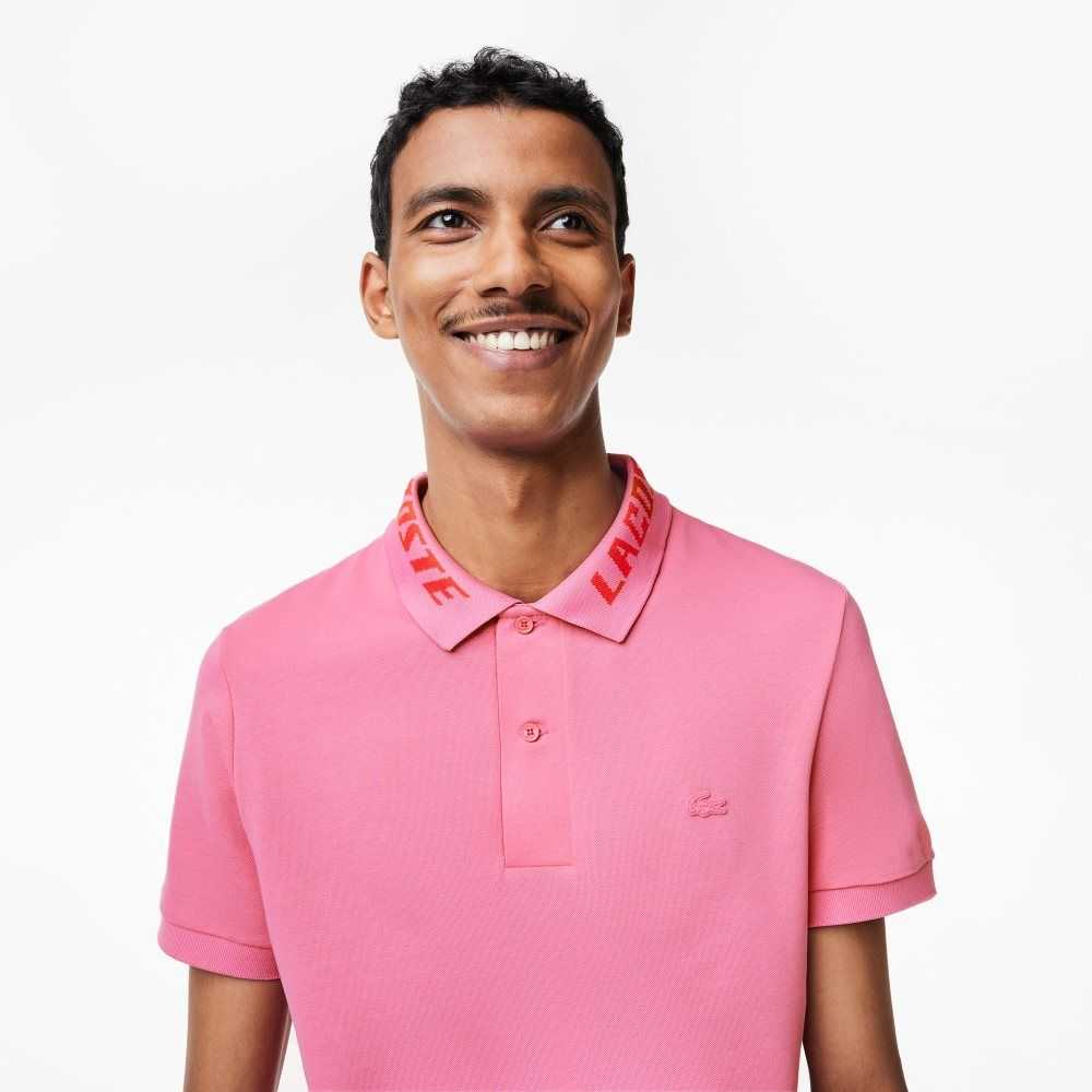 Lacoste Branded Slim Fit Stretch Pique Rosa | CPWDA-2980