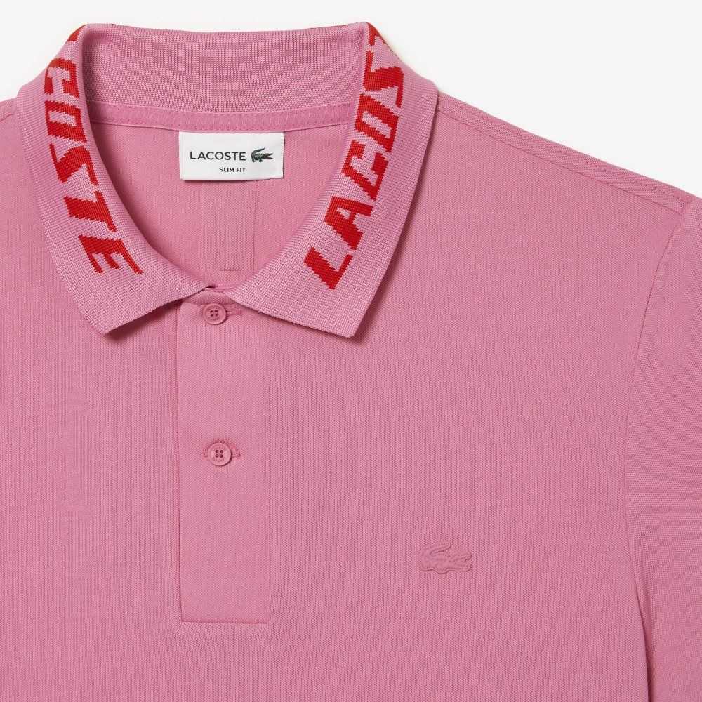 Lacoste Branded Slim Fit Stretch Pique Rosa | CPWDA-2980