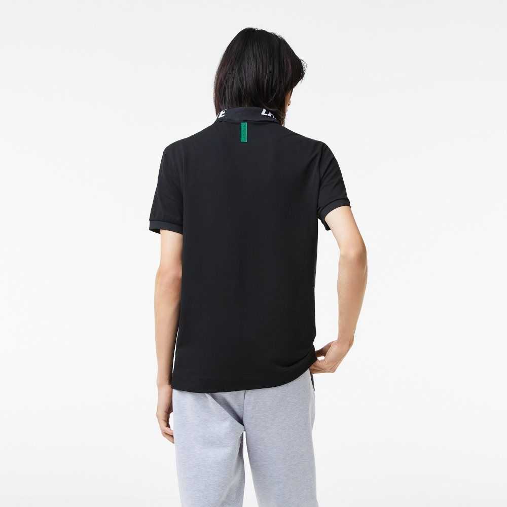 Lacoste Branded Slim Fit Stretch Pique Svarta | NSHET-4908