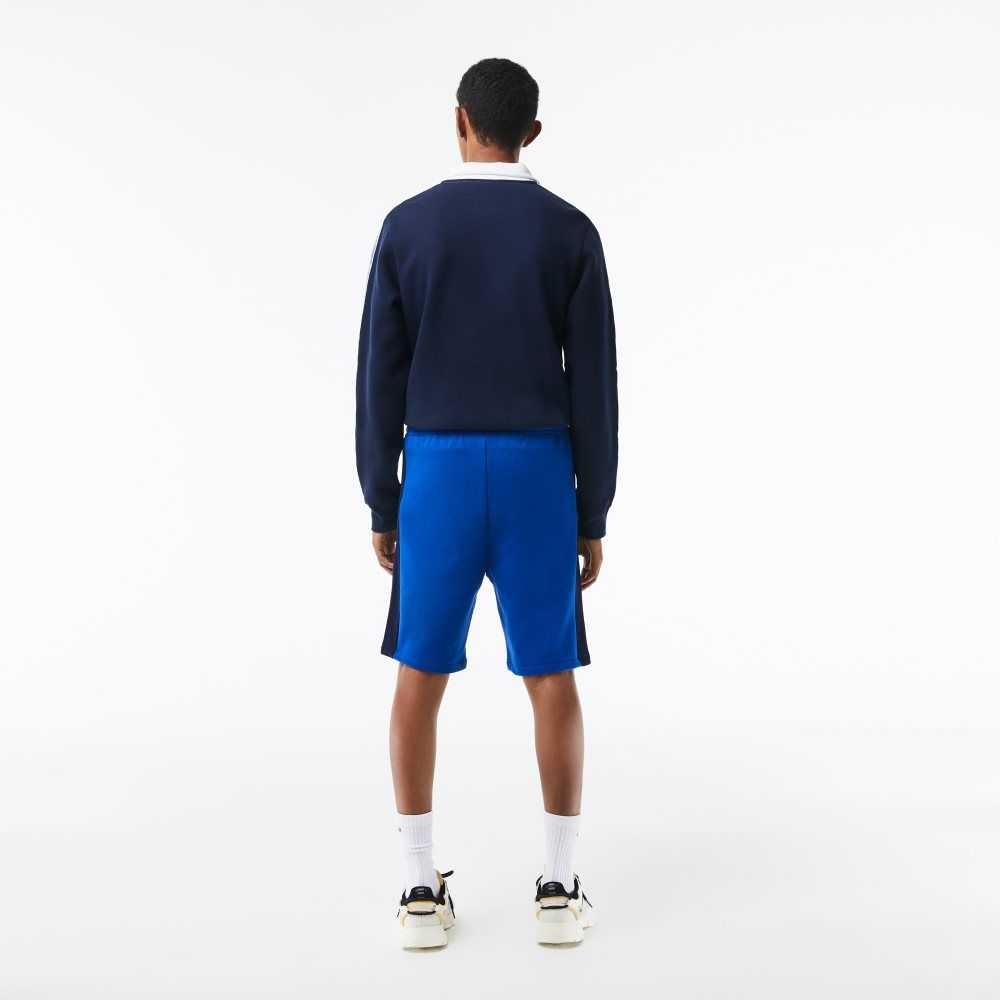 Lacoste Brushed Fleece Colorblock Blå Marinblå Blå Vita | TAGVM-0396